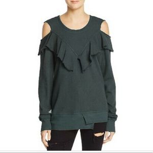 Wilt ruffle cold shoulder sweatshirt